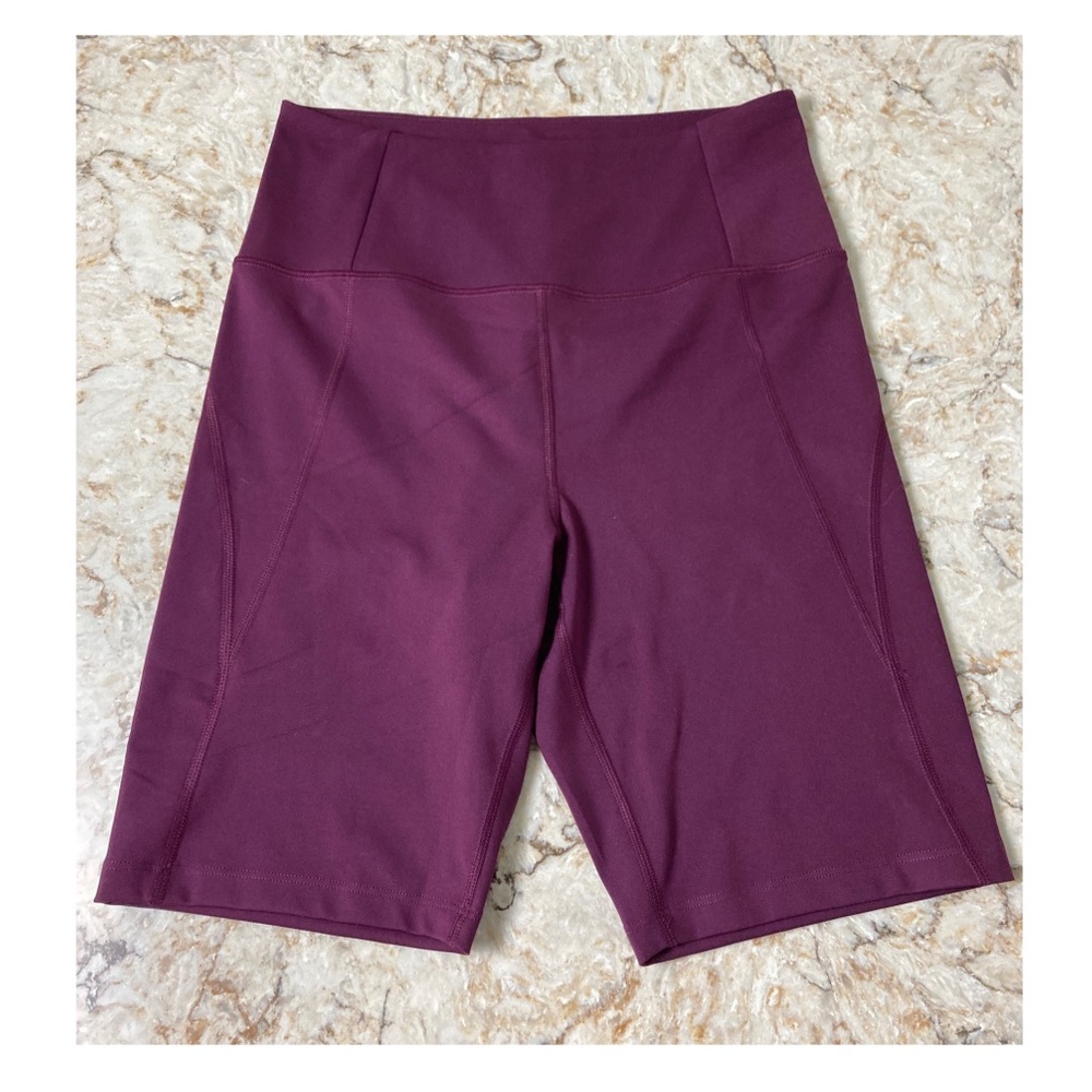 Girlfriend collective plum high rise biker short M